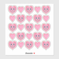 Dessin à la main souriant mignon rose I coeur