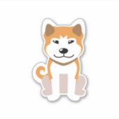 Sticker Dessin Akita Inu Chien (Devant)