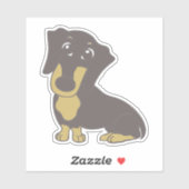 Sticker dessin animé bleu et bronzé (Feuille)