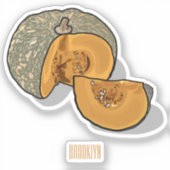 Sticker dessin animé citrouille (Recto)