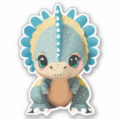 Sticker Dessin animé de bébé dinosaure mignon (Devant)