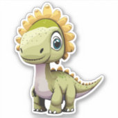Sticker Dessin animé de bébé dinosaure mignon (Devant)