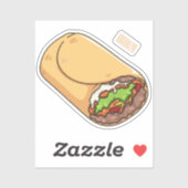 Sticker dessin animé de Burrito (Feuille)