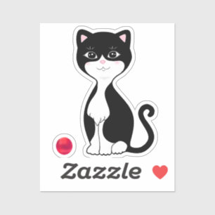 Sticker Dessin animé de chat en smoking mignon
