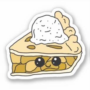 Sticker Dessin animé de tarte aux pommes mignonne