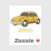 Sticker Dessin animé de voiture classique (Feuille)