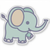 Sticker Dessin animé d'éléphant bébé mignon-47767 (Devant)