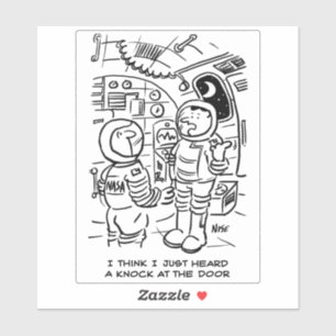 Sticker Dessin animé : Des astronautes dans un vaisseau sp