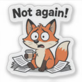 Sticker Dessin animé mème renard drôle (Devant)