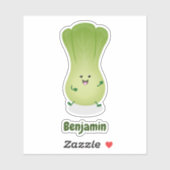 Sticker dessin animé mignon de bok choy (Feuille)