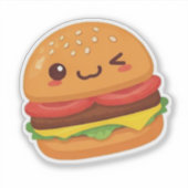 Sticker dessin animé mignon style hamburger design (Devant)