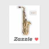 Sticker dessin animé saxophone (Feuille)