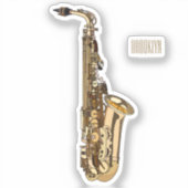 Sticker dessin animé saxophone (Recto)