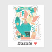 Sticker Dessin Bêtes Fantastiques Avec Newt Scamander (Feuille)
