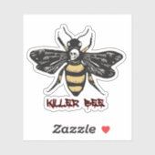Sticker Dessin d'abeille vintage (Feuille)