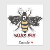 Sticker Dessin d'abeille vintage (Feuille)