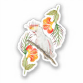 Sticker Dessin d'aquarelle d'un perroquet de cacatoès (Recto)