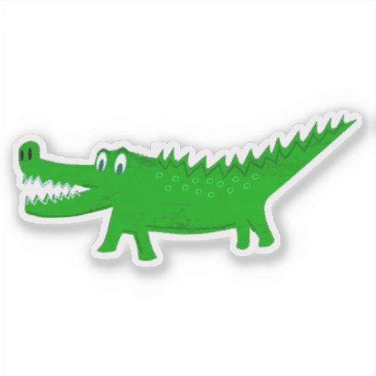 Sticker Dessin de bébé alligator mignon (Devant)