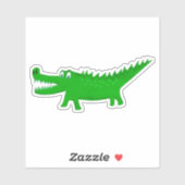 Sticker Dessin de bébé alligator mignon (Feuille)