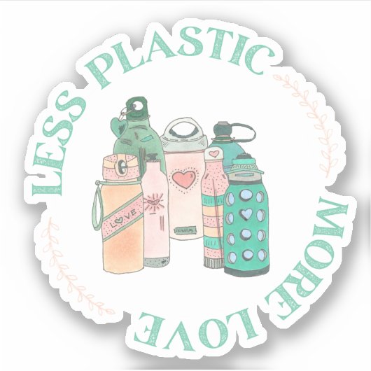 Sticker Dessin de bouteilles d'eau (Devant)