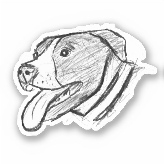 Sticker dessin de bulle simple amoureux de les chiens noir (Devant)