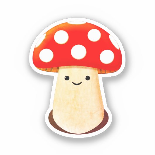 Sticker Dessin de champignons mignons (Recto)