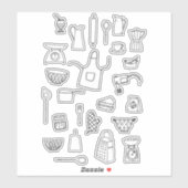 Sticker Dessin de Cuisine de cuisson (Feuille)