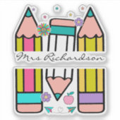 Sticker Dessin de dessin au crayon du nom de l'enseignant  (Devant)