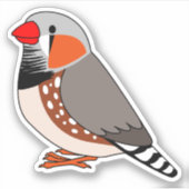 Sticker Dessin de dessin mignon zèbre finch (Devant)