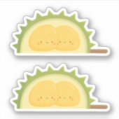 Sticker Dessin de graines de durian mignonnes s'étreignant (Devant)