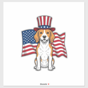 Sticker Dessin de gravure vintage de drapeau de chien Beag
