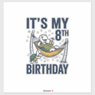Sticker Dessin de hamac de tortue pour 8e anniversaire Gra