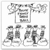 Sticker Dessin de la police pour le bal des robes. (Devant)