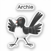 Sticker Dessin de l'Australien Willie Wagtail (Recto)