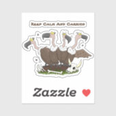 Sticker Dessin de l'humour vautours drôle (Feuille)