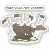 Sticker Dessin de l'humour vautours drôle (Recto)