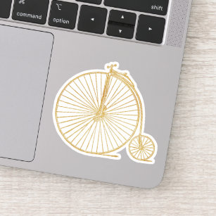 Sticker Dessin de ligne de monocycle Faux Gold