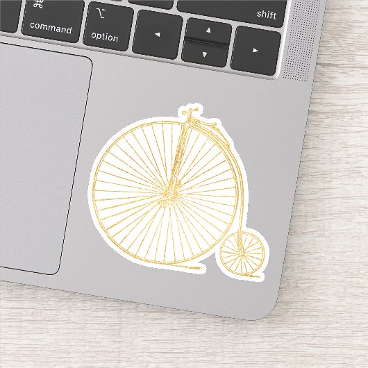Sticker Dessin de ligne de monocycle Faux Gold (Détail)