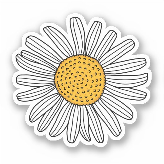 Sticker Dessin de marguerite blanc (Devant)