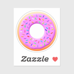 Sticker Dessin De Mignonne Donut Avec Des Saupoudrages