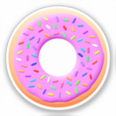 Sticker Dessin De Mignonne Donut Avec Des Saupoudrages (Recto)