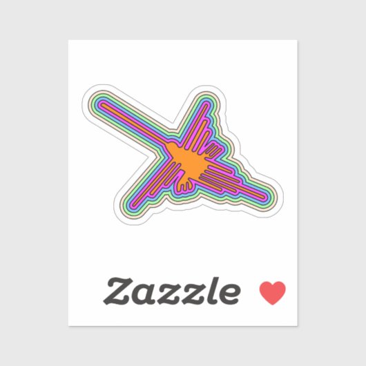 Sticker Dessin de Nazca Hummingbird Pérou (Feuille)
