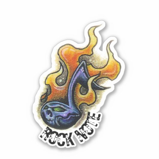 Sticker Dessin de note de rock (Devant)