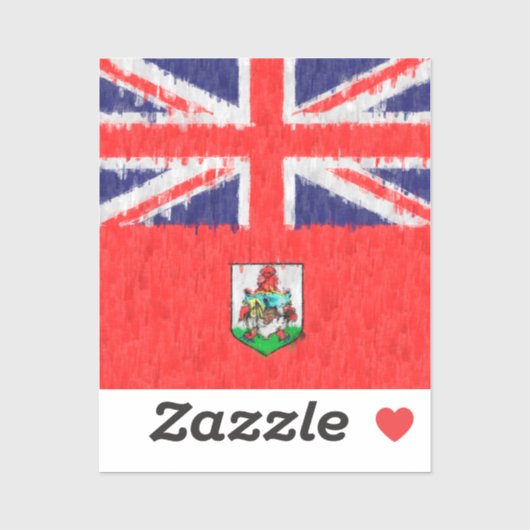 Sticker Dessin de peinture à l'huile des Bermudes (Feuille)