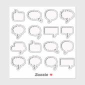 Sticker Dessin de pensée bande dessinée Discours de bulle  (Feuille)