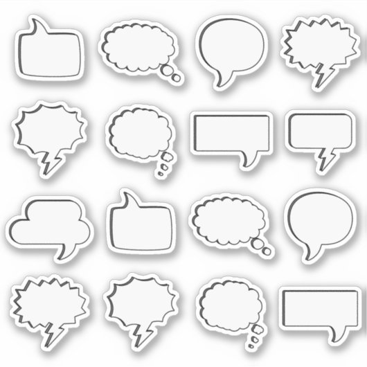 Sticker Dessin de pensée bande dessinée Discours de bulle  (Devant)