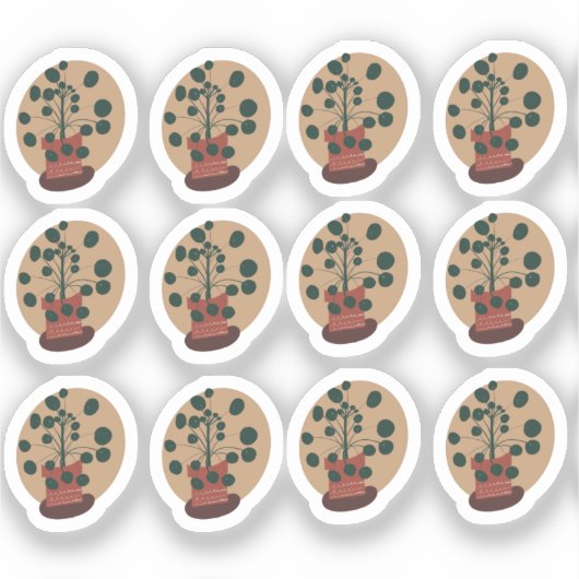 Sticker Dessin de plante Peperomia (Recto)