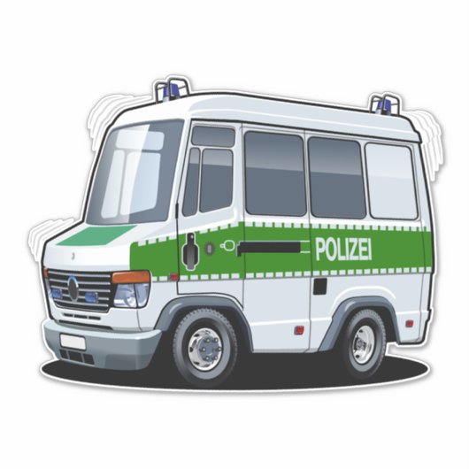 Sticker Dessin de police Van (Devant)