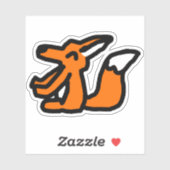 Sticker Dessin de renard amusant (Feuille)