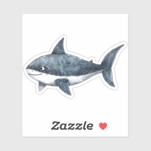 Sticker Dessin de requin Petit (Feuille)